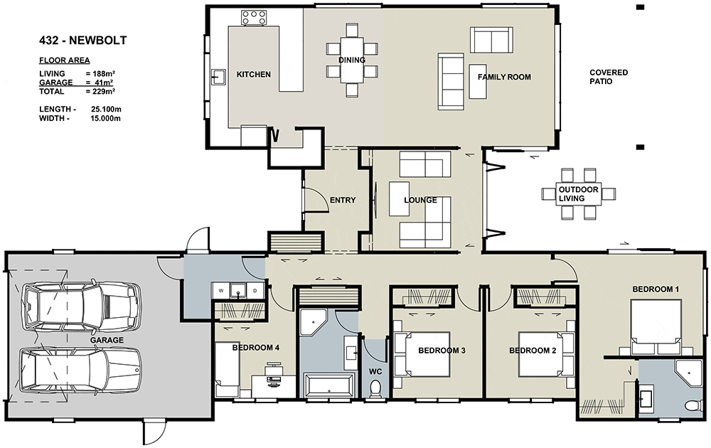 4 bedroom house layout