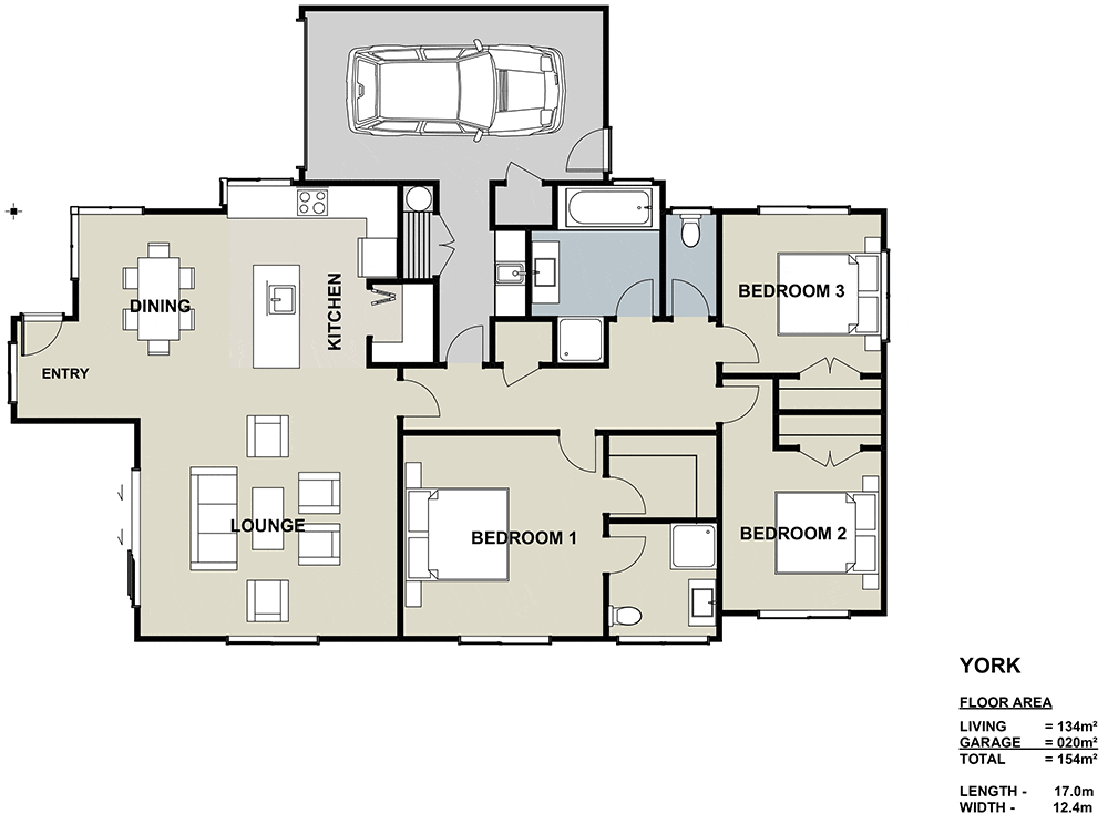 compact 3 bedroom design
