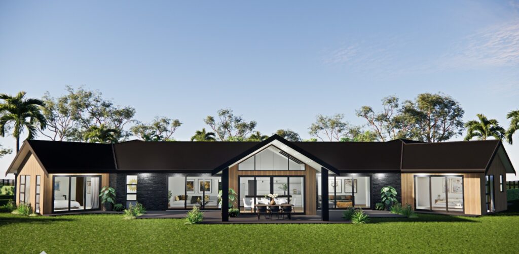 The Birch - Custom Plan 369m2 (877 Waitakere) - Rear Render